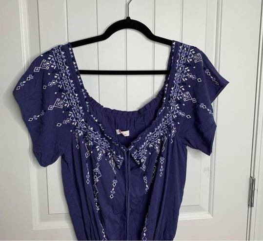 Parker  floral embroidered off shoulder peasant mini dress size XS