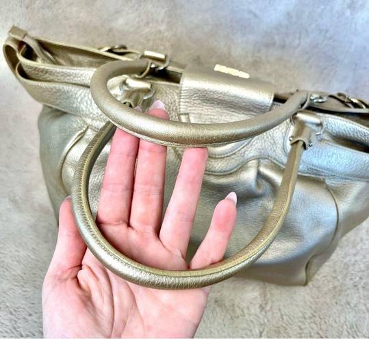 Salvatore Ferragamo  Gancini Gold Metallic Shoulder Bag