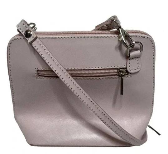 Vera Pelle NWOT  Soft Pink Blush Mini Crossbody Bag Triple entry