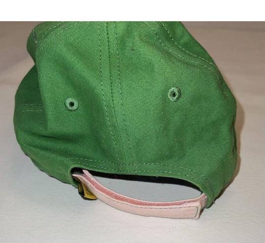 John Deere  Womens Hat Cap Adjustable Hook And Loop Pink Green Hearts