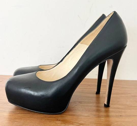 Brian Atwood  Platform Pumps Stiletto Heels Shoes Black Women's Size 37.5 / 7.5