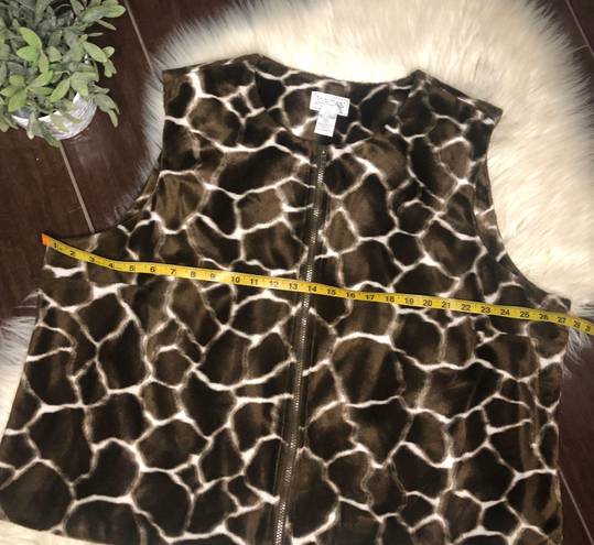 Jordan Woman faux fur cow print vest sz 3X