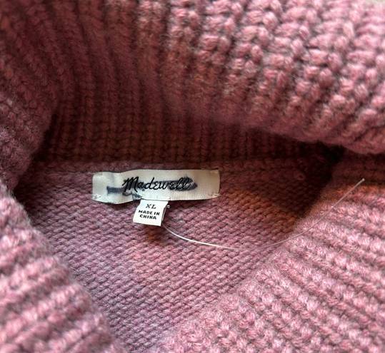 Madewell Merino Wool Sadler Turtleneck Oversize Sweater Purple Pink Size XL NWOT