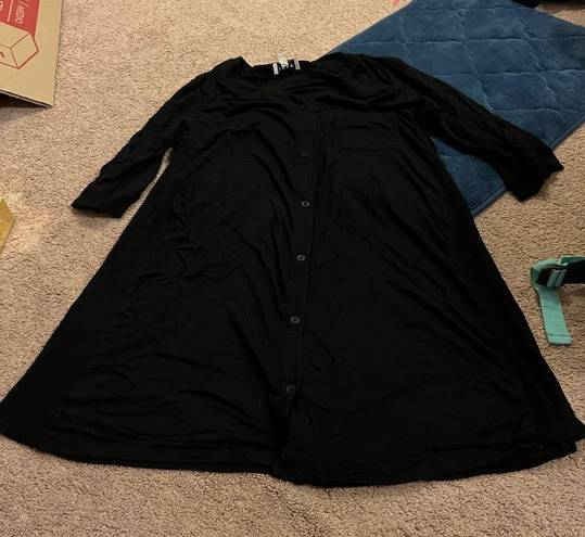 DKNY  black medium button down tunic dress