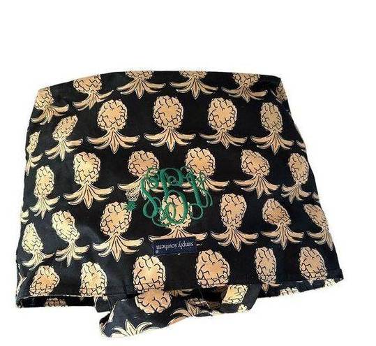 Simply Southern  Black Gold Pineapple Canvas Large Zippered Tote