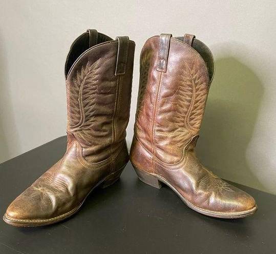 Laredo  Western Cowboy Boots Vintage Brown Leather Womens Sz 10 Round Toe Cowgirl