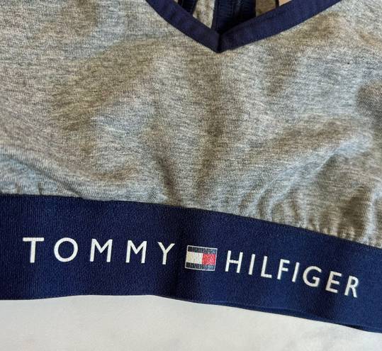 Tommy Hilfiger Gray And Blue Unlined Sports Bra Size Small