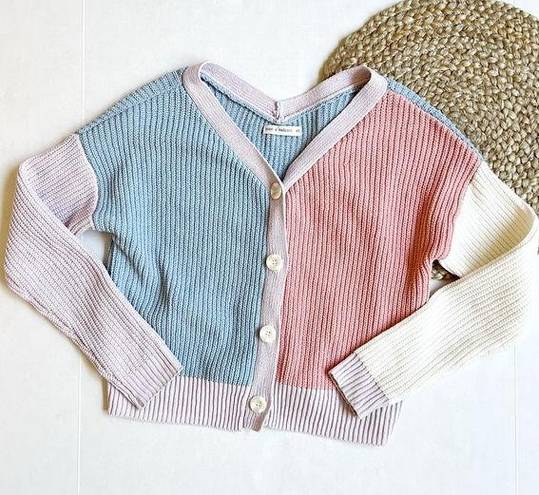 The Moon  & Madison Color Block Knit Cardigan