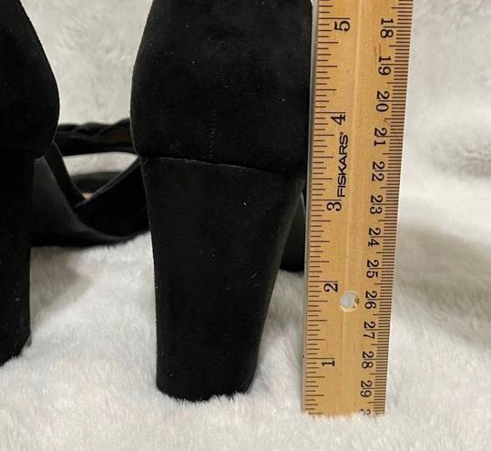 C Est. 1946  Black Peep Toe Block Heel 9