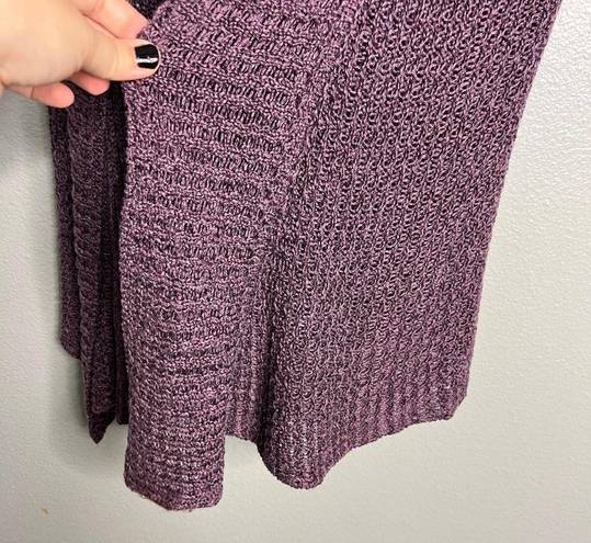 Coldwater Creek  Linen Rayon Open Short Sleeve Knit Cardigan Purple S