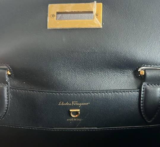 Salvatore Ferragamo  Trifolio Swing Leather Shoulder Bag in Black, Like New