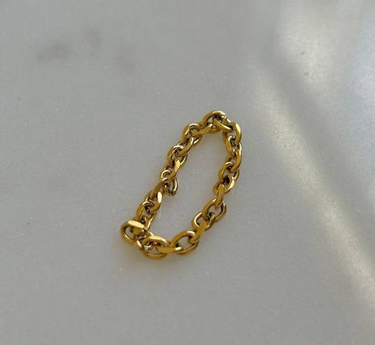 Soft Chain Ring, Gold Chain Ring, Size 6