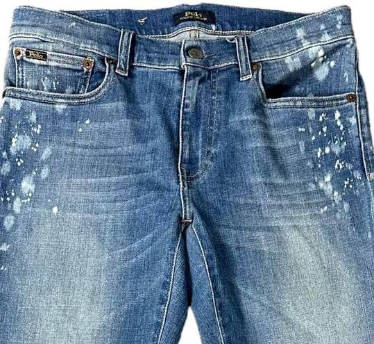 Polo  Ralph Lauren Paint Bleach Splatter The  Tompkins Skinny Jeans Size 28