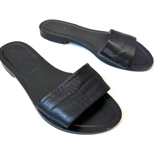 Everlane  9 Modern Black Leather Slide Sandals