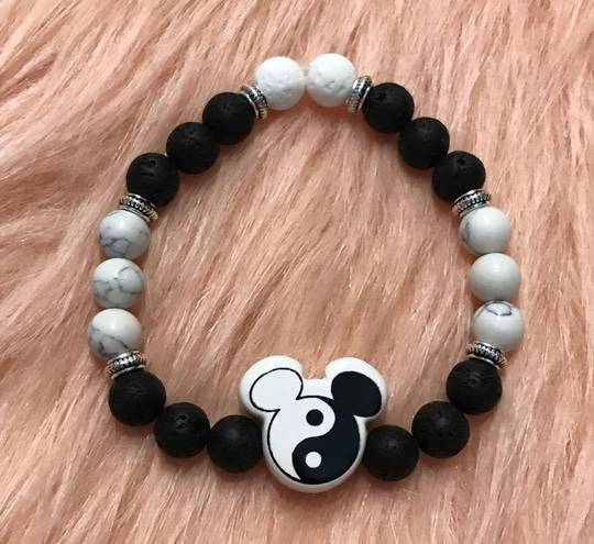 Disney Donald Duck & Mickey Yin Yang Lava Bead Friendship Bracelet Set