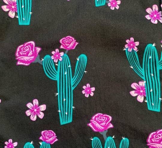 Blossom Cowgirl Hardware Shirt Black Pink Cactus  Floral Snap Front Western Top