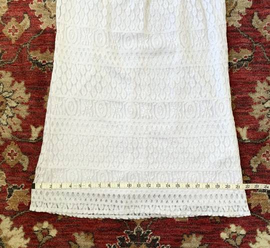 Laundry by Shelli Segal white lace sleeveless dress