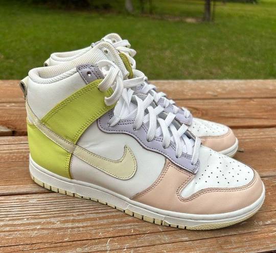 Nike Dunk High Women's Shoes Cashmere Lemon Twist White Size 8