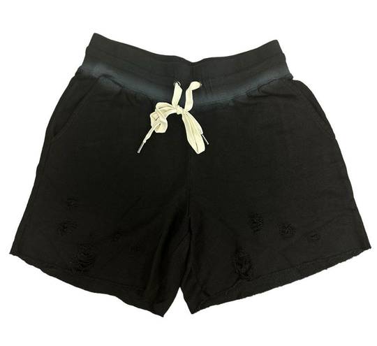 n:philanthropy NEW  small black distressed tie waist gradient coco shorts