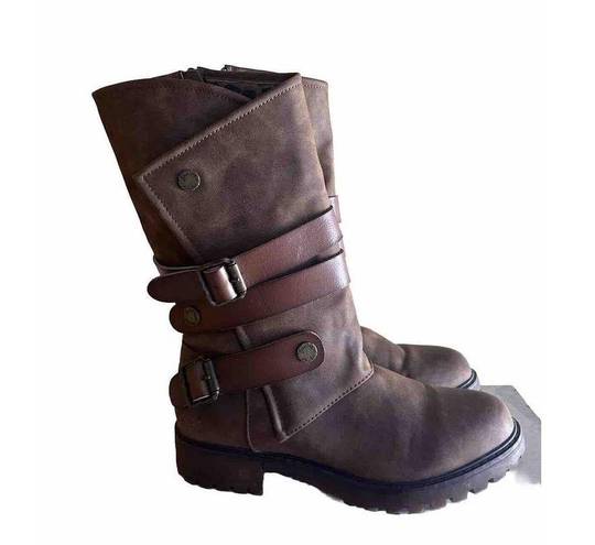 blowfish  Womens Malibu Vegan Leather Mild Calf Boots Brown Sz 8.5