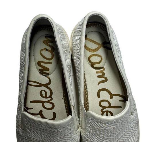 Sam Edelman SAME EDELMAN Erie White Woven Slip On Sneakers Rubber Sole Women’s 10.5