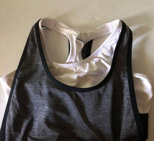 Nike  gray tank with white sports bra inside