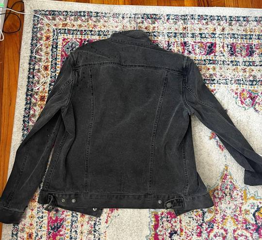 ALLSAINTS Black Distressed Denim Jacket