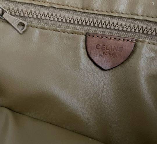 CELINE  Vintage Macadam Chain Shoulder Bag Leather PVC interior monogram brown