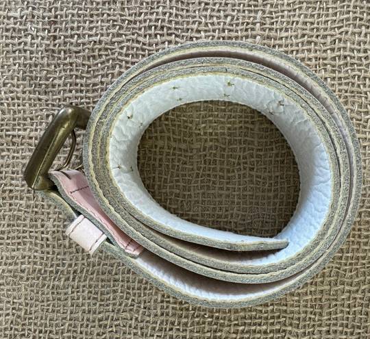 Vintage Light Pastel Pink Wide Leather Belt Size Medium 29 1/2