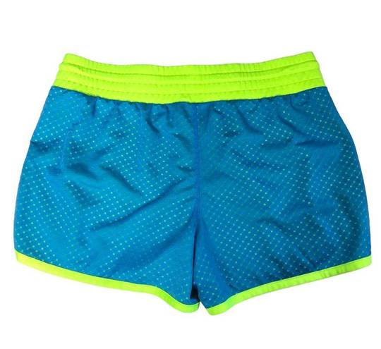 Xersion  Woman’s Blue / Green Flat Front Elastic Waist Drawstring Athletic Shorts