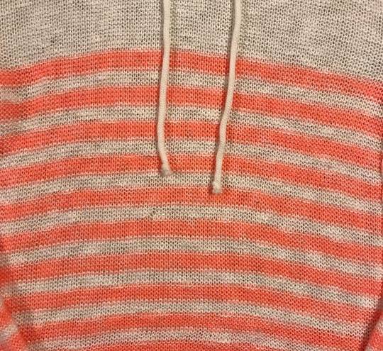 It’s Our Time  Pink and Cream Knit Sweater Hoodie with Lace Sides Size Small