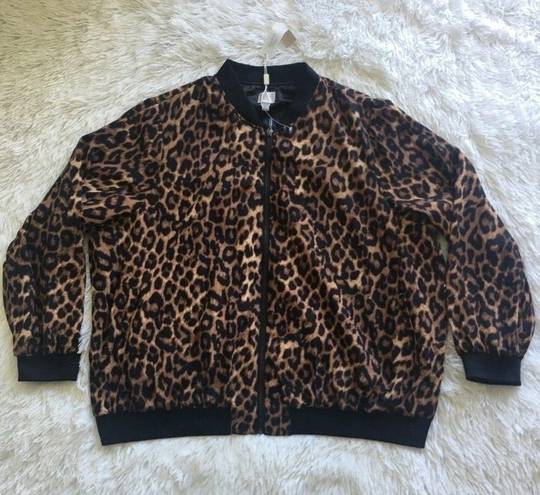 cupio  Curvy Leopard print full zip jacket Women’s plus size 1X