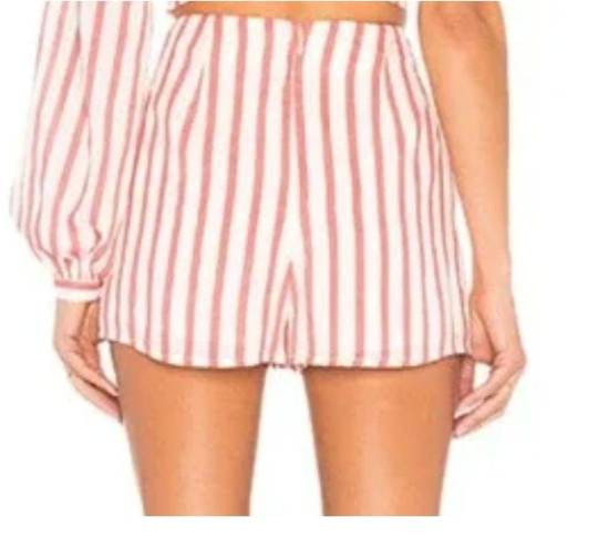 L'Academie L’Academie High Rise Adam Shorts Pink and White Stripe