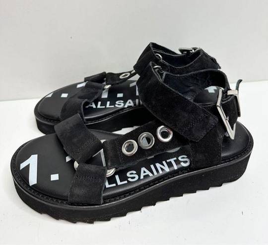 ALLSAINTS  Sandals Womens Size 5 US 35EU Black Rhianne  Leather Shoes