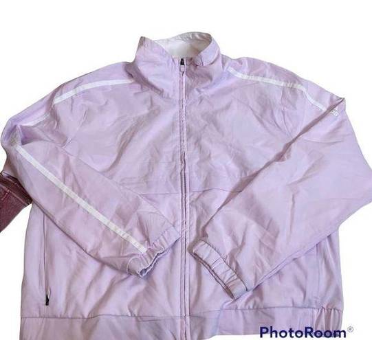 Adidas  Extra Large XL Lavender Windbreaker Jacket Back Vent Zipper Bomber Purple