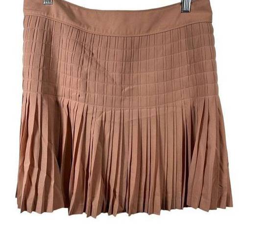 J.Crew  Pleated Tan Knee Length Skirt