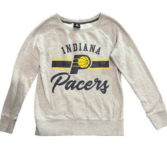 Nba Indiana Pacers  Women's Grey Raglan Pullover Long Sleeve Sweatshirt Size XS