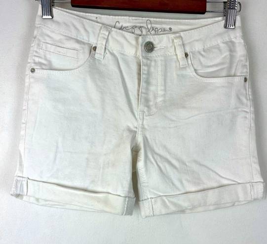 Chip & Pepper White Malibu Mid-rise Denim Shorts Size 27