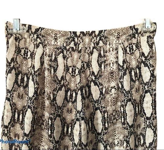 Lulus Lulu’s Sage “It Girl” Tan Multi Snake Print  Pants  Sz L Date Night Harem Pant