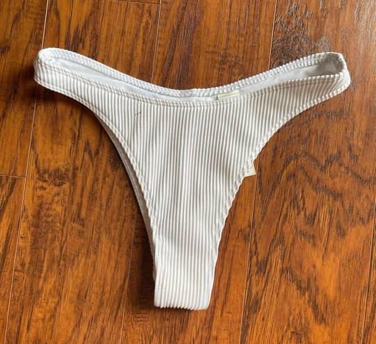 Hollister White Ribbed Bikini Bottoms