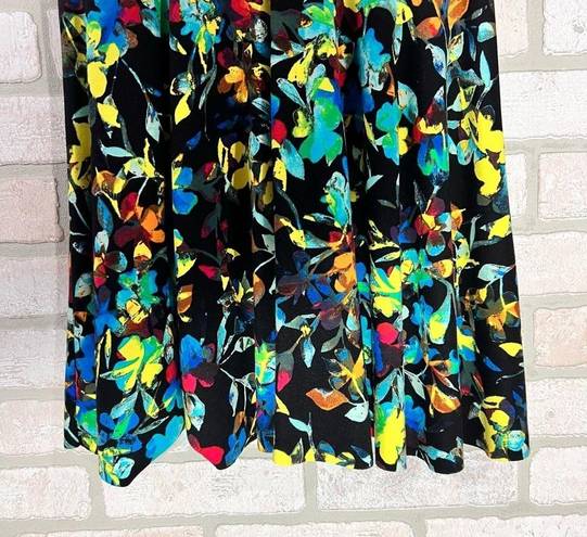 Parker  Bold Floral Print Short Sleeve Fit and Flare Dress Size S