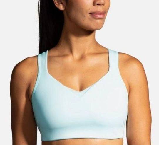 Brooks NWT  Run Bra Drive convertible 36C Ice blue vivid teal Sports Bra