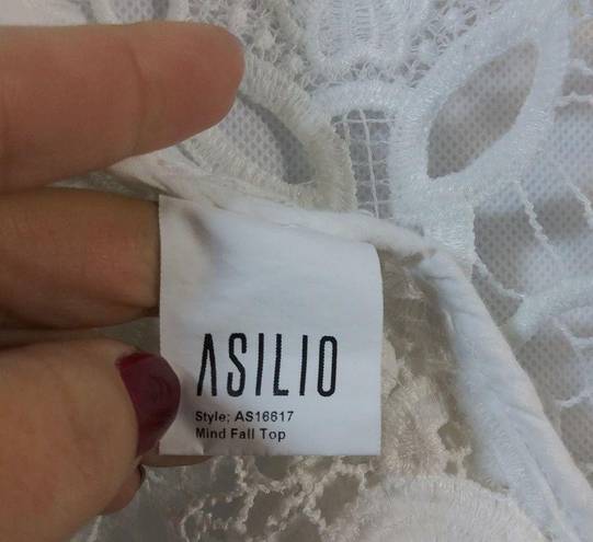 Asilio  The Mind Fall Top White Lace Crop Topper Size 4