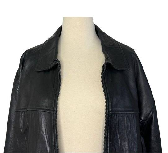 Liz Claiborne  Genuine Lamb Skin Leather Jacket Black Size Large MINT CONDITION