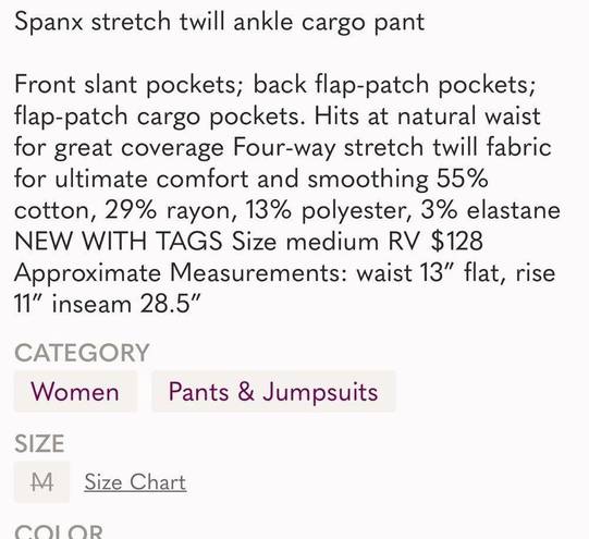 Spanx  stretch twill ankle cargo pant and washed black C17