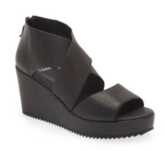 Eileen Fisher  Black Whimsy Wedge Sandal