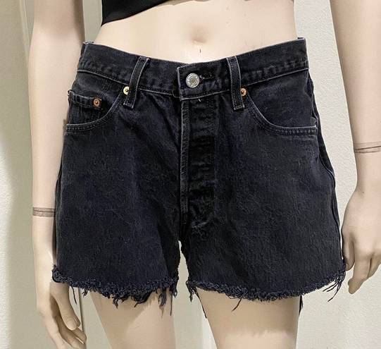 Levi’s 501 Black Denim Cutoff Shorts Waist 32