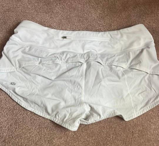 Lululemon White 2.5” Speed Up Shorts