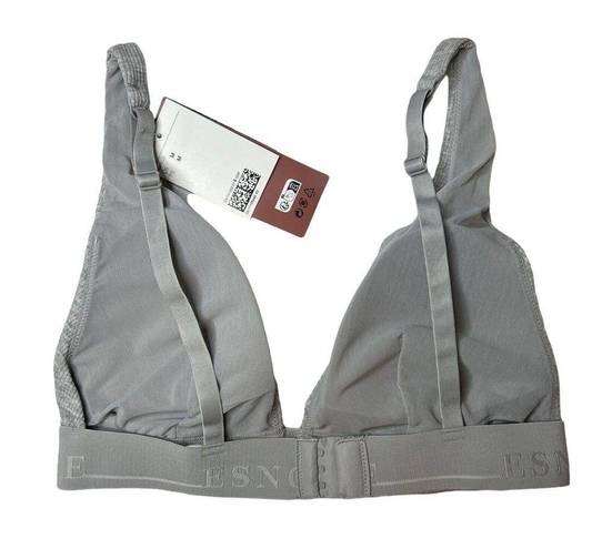 H&M  Grey Ribbed Padded Cotton Bra Size Medium New