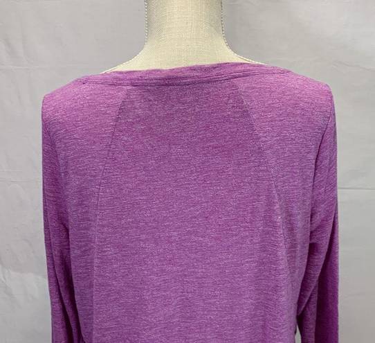 Athleta Long Sleeve Siri Bubble Hem Purple Shirt Size Large